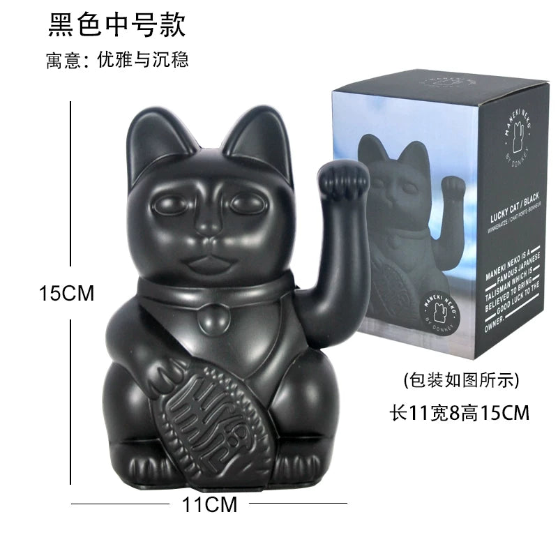 Lucky Cat Automatic Waving Figurine for Home, Storefront & Opening Gifts
