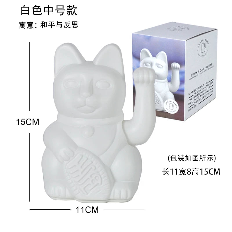 Lucky Cat Automatic Waving Figurine for Home, Storefront & Opening Gifts