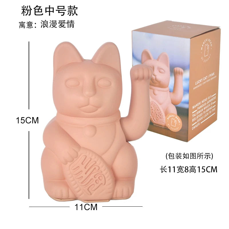 Lucky Cat Automatic Waving Figurine for Home, Storefront & Opening Gifts